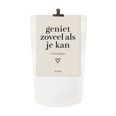 chocolaatjes geniet zoveel als je kan