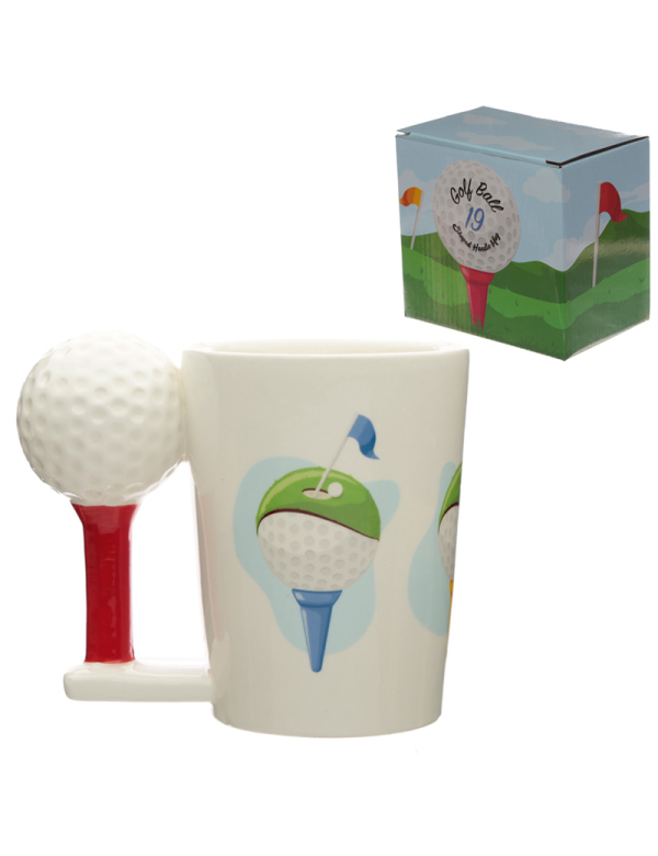mok met een golfbal
